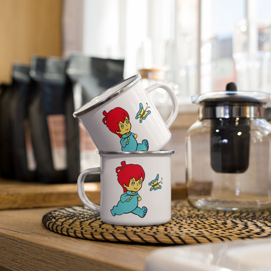 "Children Catching Butterflies" Enamel Mug Bundle